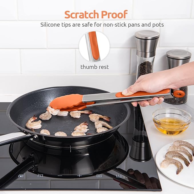 600ºF Heat Resistant Kitchen Tongs: U-Taste 12 inch Large Silicone Cooking Tong - Image 9