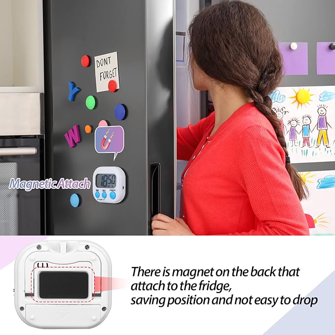 Weewooday 24 Pcs Digital Kitchen Timer Magnetic Timer Bulk On/Off Switch Minute - Image 4