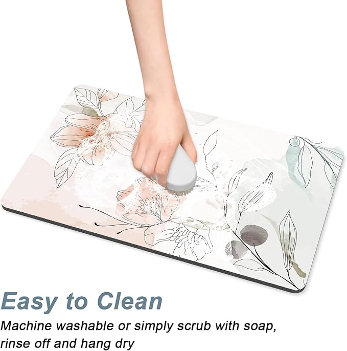Rnivvi Coffee Mat, Hide Stain Rubber Backed Absorbent Dish Drying Pad - Image 5