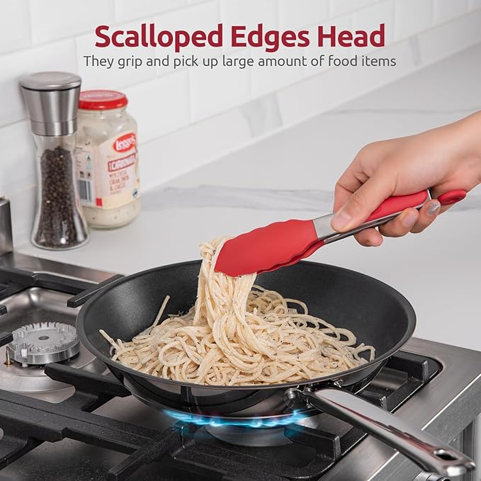 600ºF Heat Resistant Kitchen Tong: U-Taste 7 inch Silicone Cooking Tong - Image 4