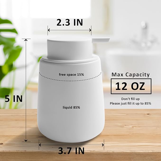 Soap Dispenser Ceramic with Easy-to-Press Pump Hand Lotion Liquid Dispenser - Image 7