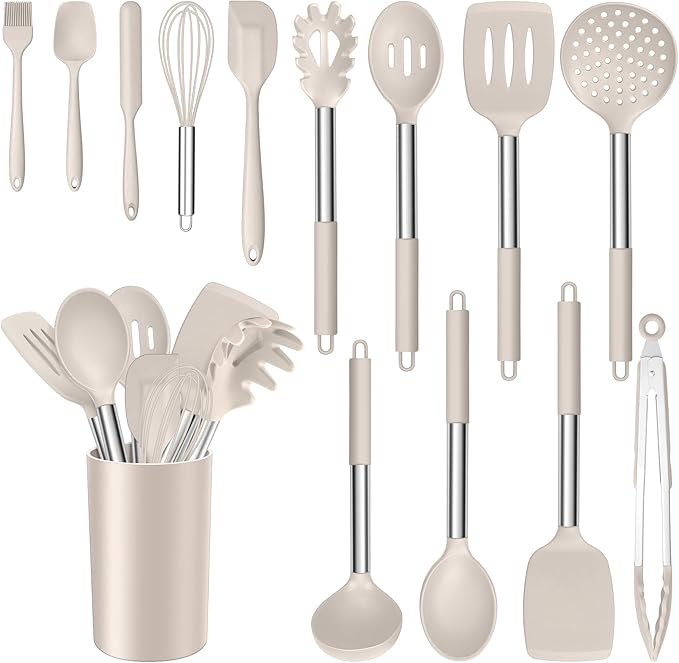E-far 14 Pieces Silicone Cooking Utensils Set, Kitchen Utensils Set by E-far