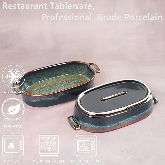 Ceramic Oval Casserole Baking Dish, 1 Quarts Baking Dish - Image 3