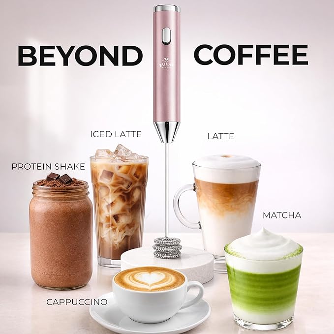 Zulay Kitchen Metal Rechargeable Milk Frother, 3 Whisk Attachments Handheld - Image 6