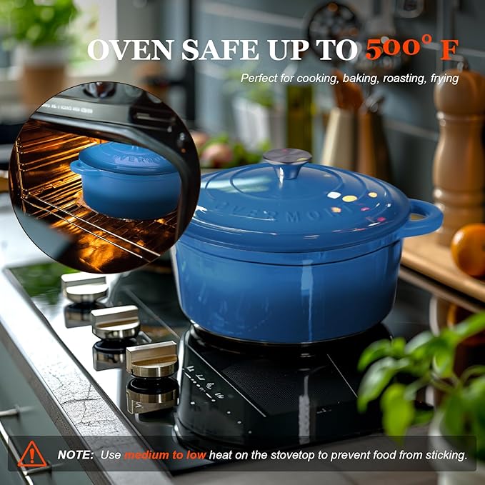 Overmont Enameled Cast Iron Dutch Oven - Image 4