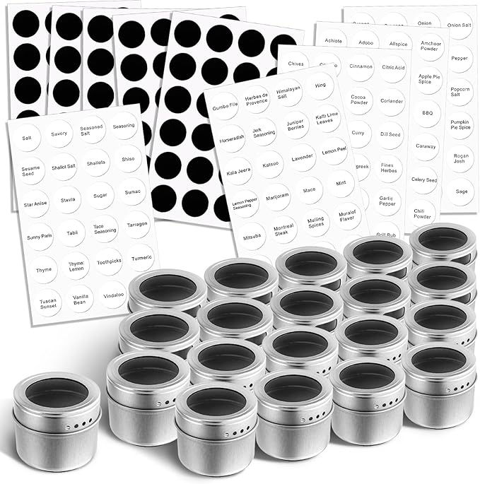 Bekith 20 Pack Magnetic Spice Jars, Magnetic Spice Containers - Image 5
