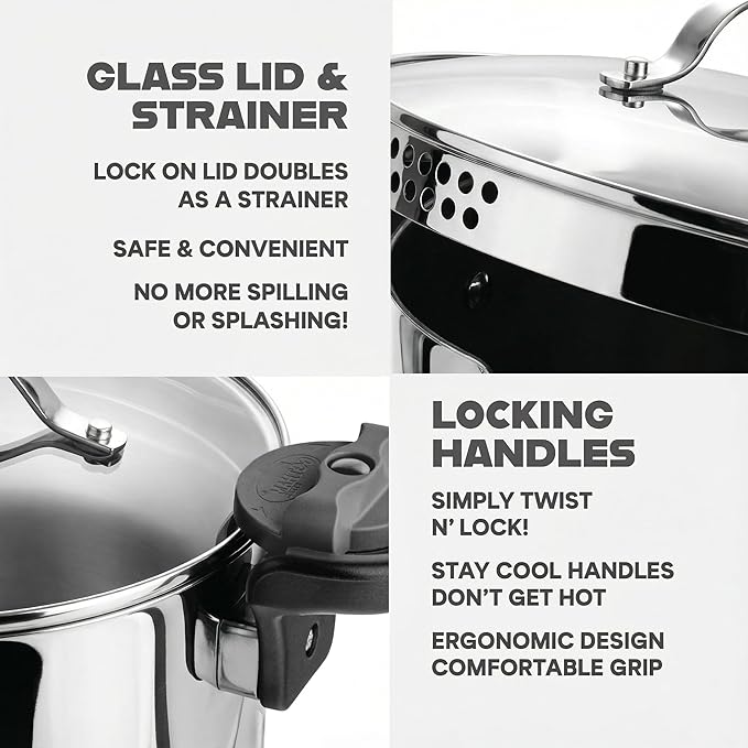 GOTHAM STEEL 8 Qt Nonstick Pasta Pot - Image 7