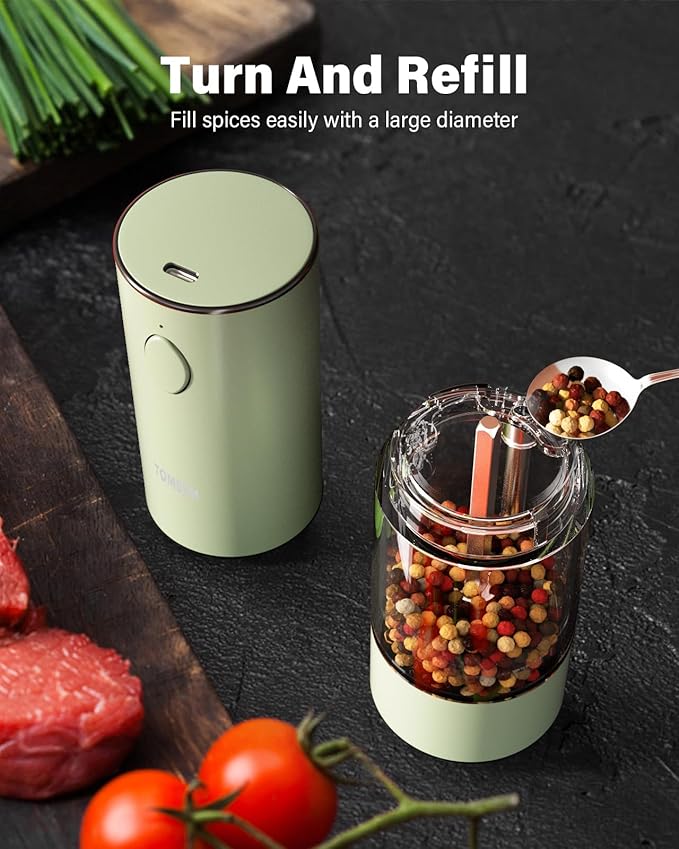 TOMEEM Upgraded Larger Capacity Electric Salt and Pepper Grinder Set - Image 5