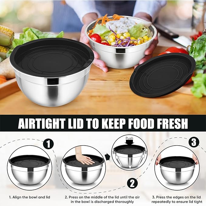 P&P CHEF Black Mixing Bowls - Image 7