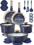CAROTE 22Pcs Titanium Cookware Set, Pots and Pans Set Non Stick, Kitchen by CAROTE