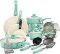 GreenLife Soft Grip 16 Piece Cookware Set, Non-Toxic PFAS-Free Ceramic Nonstick by GreenLife