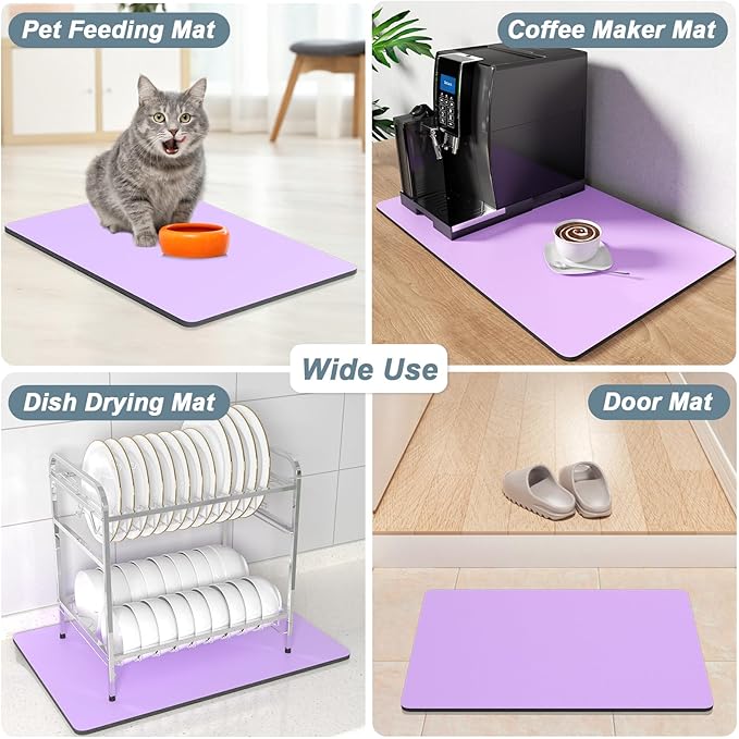 Rnivvi Coffee Mat, Hide Stain Rubber Backed Absorbent Dish Drying Pad - Image 7