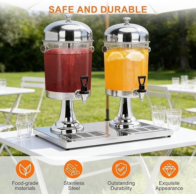 4.4 Gallon Iced Beverage Drink Dispenser, Stainless Steel Water Jar - Image 5