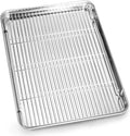 Cookie Sheet and Cooling Rack Set, 16 inch Stainless Steel Baking Pan by BASTWE