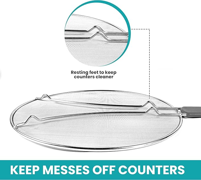 13" Grease Splatter Screen for Cooking | Stainless Steel Oil Splatter Guard and - Image 5