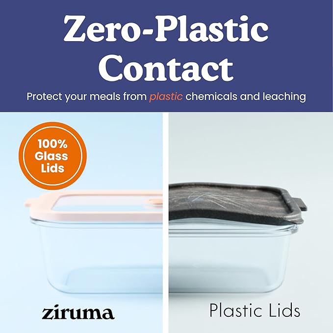 Ziruma Non-Toxic 6.2 Cup Glass Food Storage Containers - Image 3