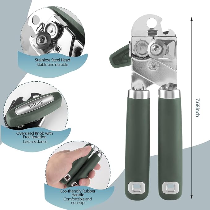 Safring Can Opener Manual, Heavy Duty Handheld Strong Can Opener - Image 2