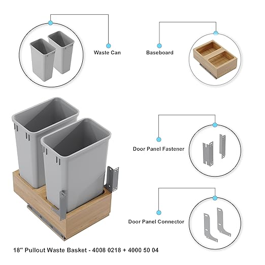 Dowell Double 50Qt Undermount Trash Pull-Out Waste Container - Image 9