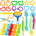 iShyan Dough Tools for Kids, 24 Pieces Dough Play Tools Set by iShyan