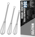Walfos Mini Whisk, 304 Anti-Rust Small whisk, Sturdy Stainless Steel Wire Tiny by Walfos