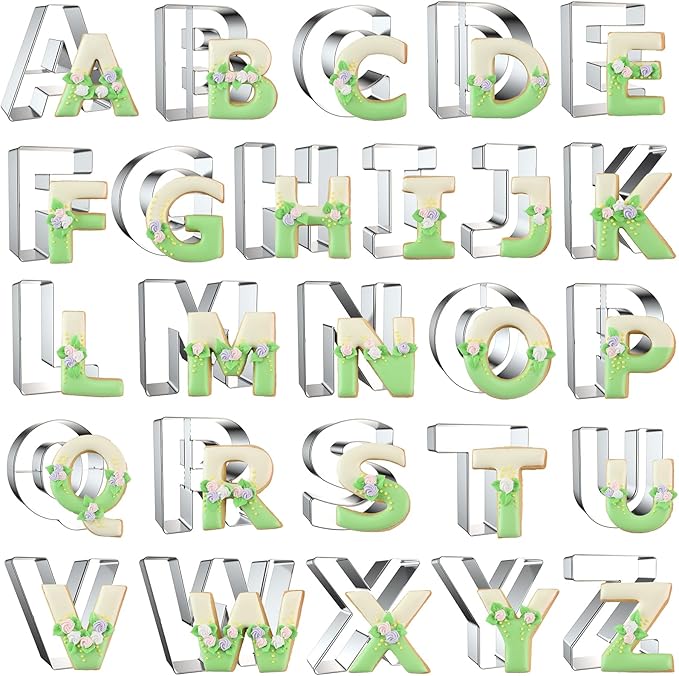 Alphabet Letter Cookie Cutters Shapes Large 3 Inch by Xzhloym