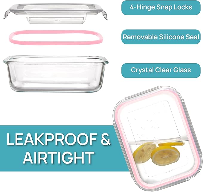 Vtopmart 5Pack 22oz Glass Storage Containers - Image 6