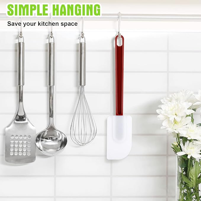 Meekoo 5 Pieces 14 Inch Rubber Spatula, 500°F High Heat Resistant Silicone - Image 3