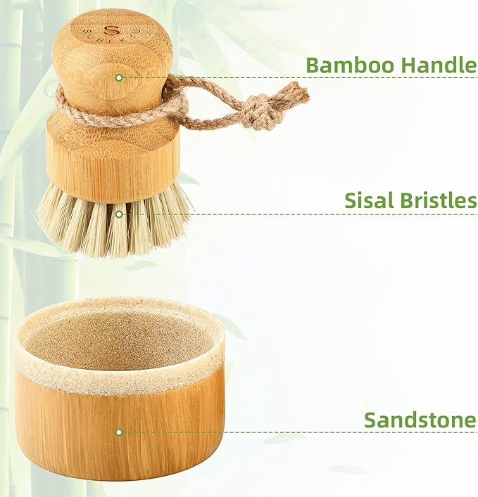 SUBEKYU Bamboo Dish Brush Set - Image 5