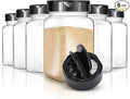 6 Pack 14 oz Plastic Spice Jars, Empty Seasoning Containers by StockYourHome