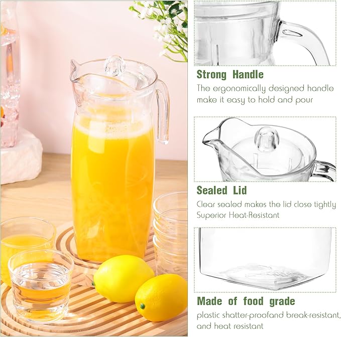 Didaey 4 Pcs Acrylic Water Pitcher - Image 3