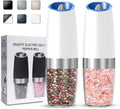 UNNEES Gravity Electric Salt and Pepper Grinder set of 2, Automatic Salt And by UNNEES