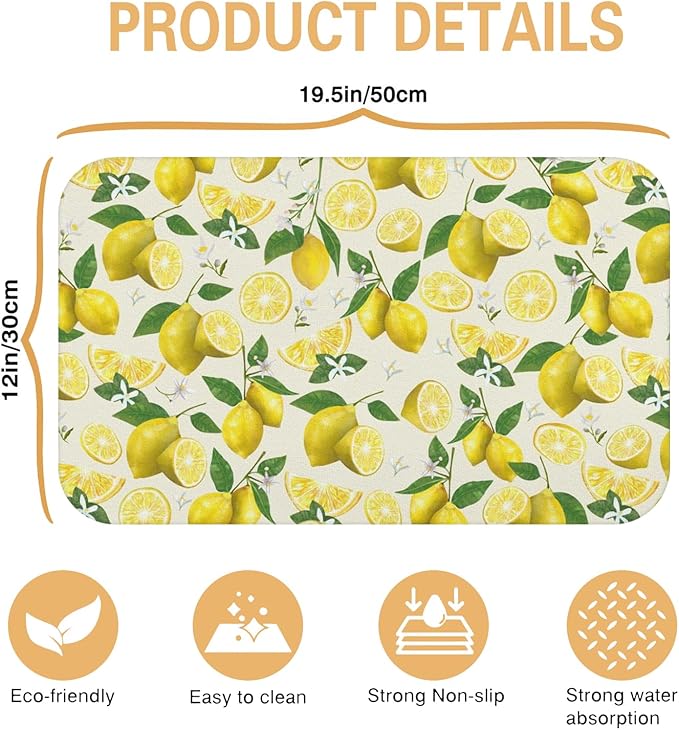 Kitchen Countertop Dish Drying Mat, Super Absorbent Coffee Bar Mat - Image 5