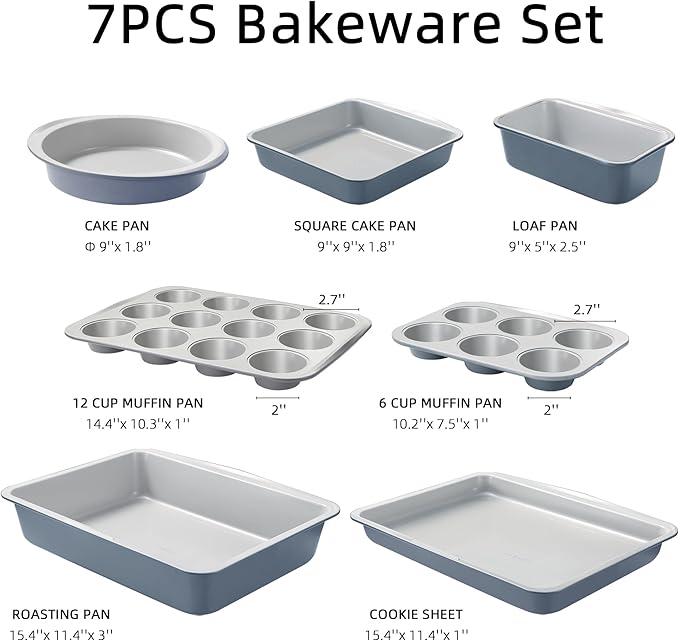 CAROTE 7-Piece Nonstick Stackable Baking Pans Set - Image 2