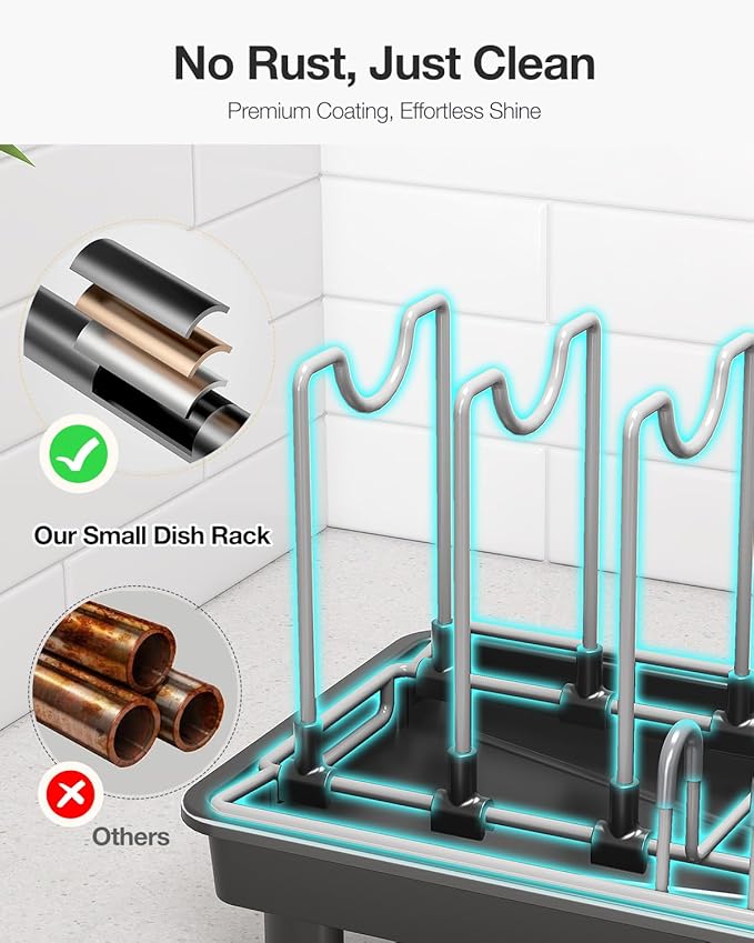 Small Dish Drying Rack Carbon Steel Dish Rack Rustproof - Image 5