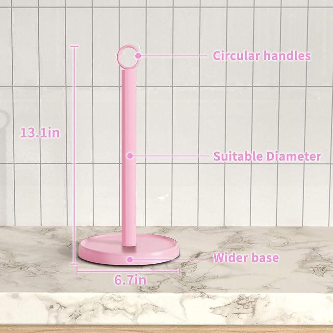 Pink Paper Towel Holder Countertop, Stainless Steel, Paper Towel Stand Holder - Image 7