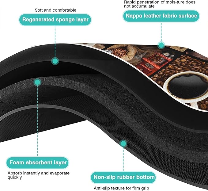 Coffee Bar Mat Accessories for Countertop Super Absorbent Anti-Slip Silicone - Image 6
