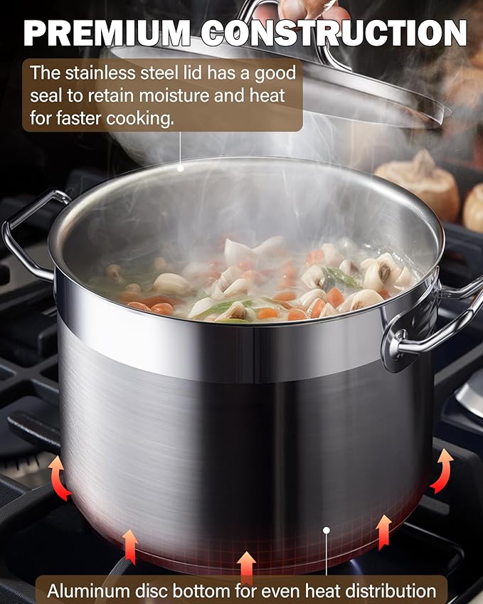 Cooks Standard Stockpots Stainless Steel, 24 Quart Professional Grade Stock Pot - Image 5