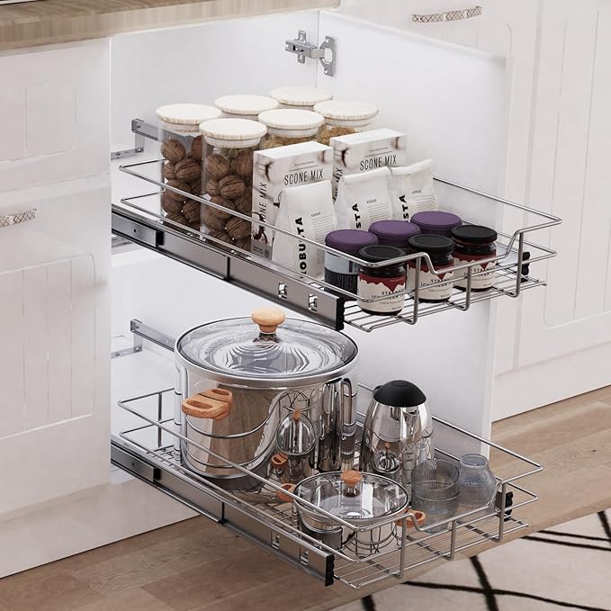 Pull Out Cabinet Organizer 15" W X 22" D, Slide Out Drawers - Image 6