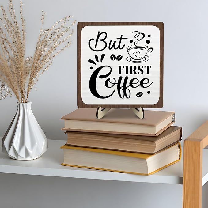 Coffee Bar Sign Plaque, Coffee Bar Accessories, Rustic Farmhouse Cafe Sign - Image 4