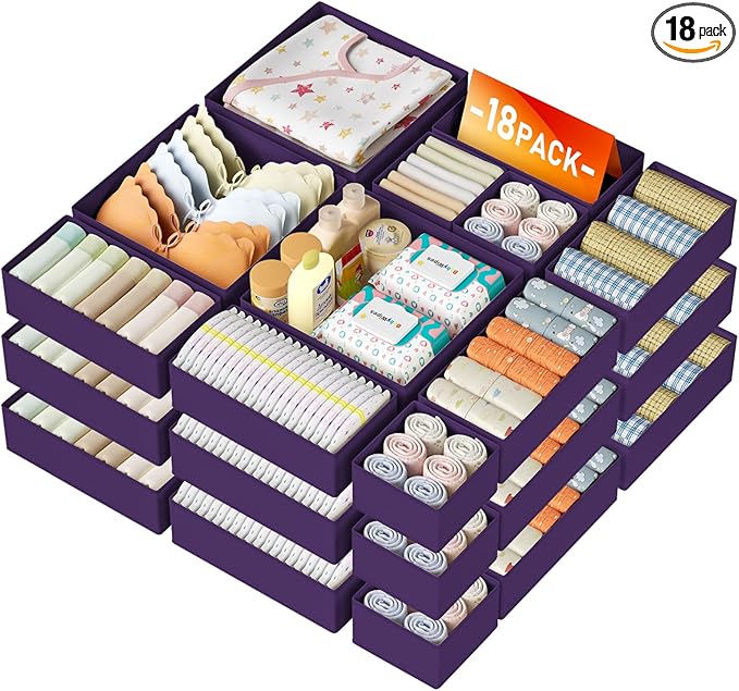 DIMJ Drawer Organizer Clothes 18 Pack by DiMJ