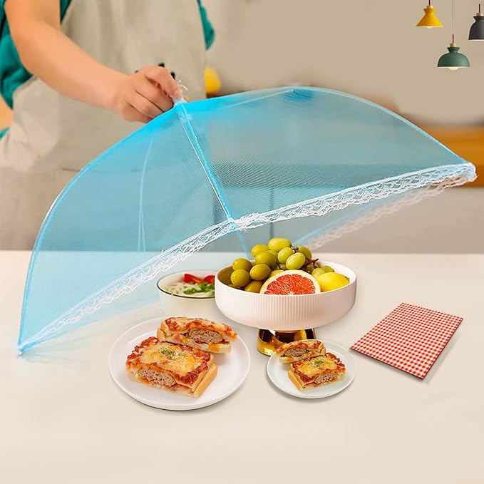 7 Pcs Food Covers for Outside, 17 inch Pop-up Umbrella Mesh Food Tents - Image 7