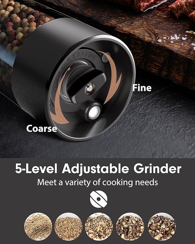 Upgraded Larger Capacity Electric Salt and Pepper Grinder Set Rechargeable - Image 4