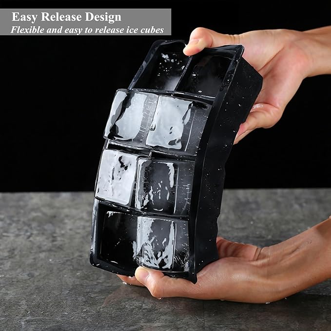Bangp Large Ice Cube Tray for Whiskey, 2 Pack Stackable Big Ice Cube Molds Make - Image 5