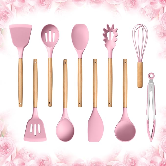 E-far Silicone Cooking Utensils Set, 10-Piece Kitchen Utensils Set by E-far