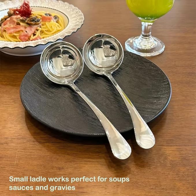 Small Ladle, Gravy Ladle, 7.9 Inch Sauce Ladles, 18/10 Stainless Steel Small - Image 5