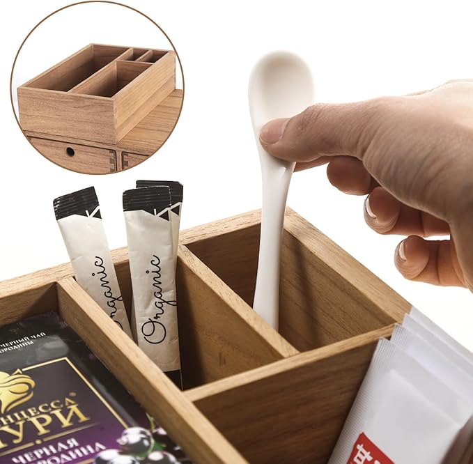 KIRIGEN Wooden Coffee Station Organizer 2-Piece Set - Image 7