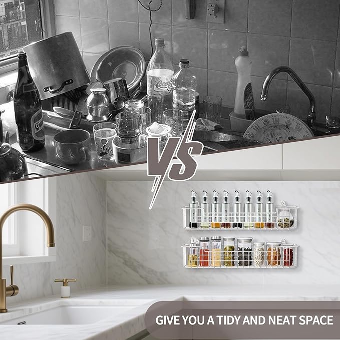 Spice Rack Wall Mount, Spice Holder Shelf Saving Space - Image 7