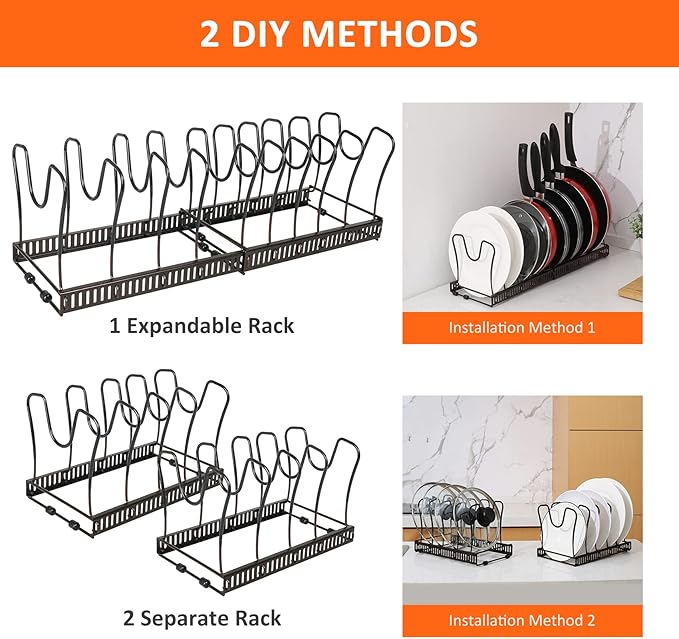 Pot Rack Organizer -Expandable Pot and Pan Organizer - Image 6