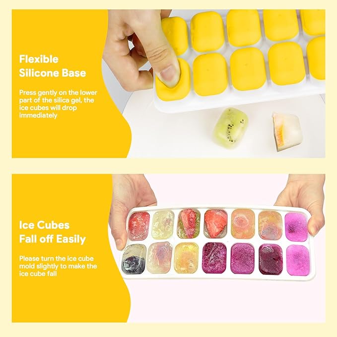 Ice Cube Trays 4 Pack, Airabc Silicone Ice Cube Trays - Image 6