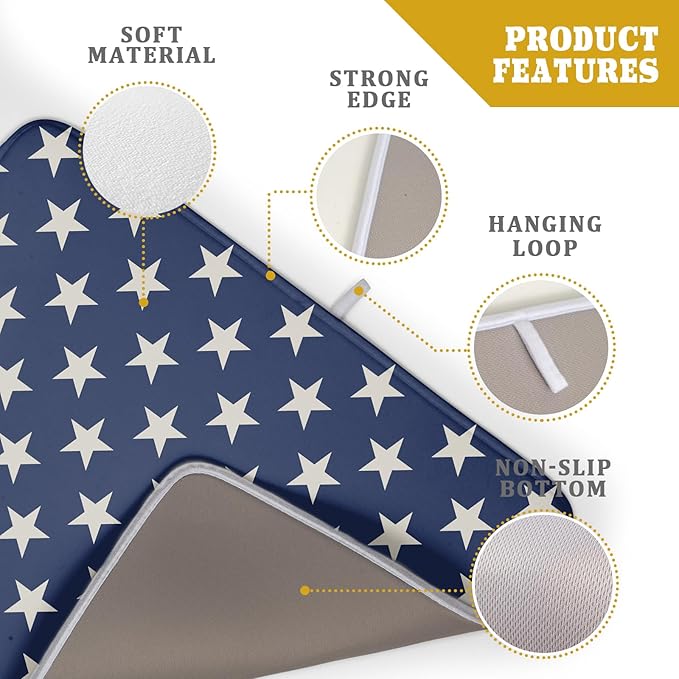 Patriotic July of 4th Blue Star Dish Drying Mat - Image 4